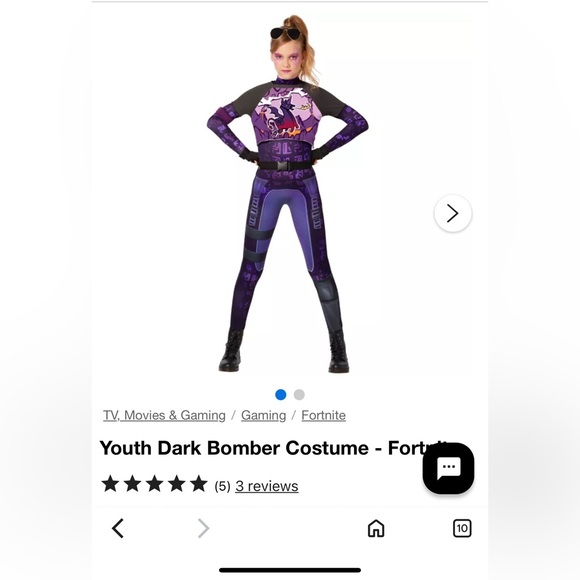 Fortnite Youth Dark Bomber Costume - Picture 1 of 5